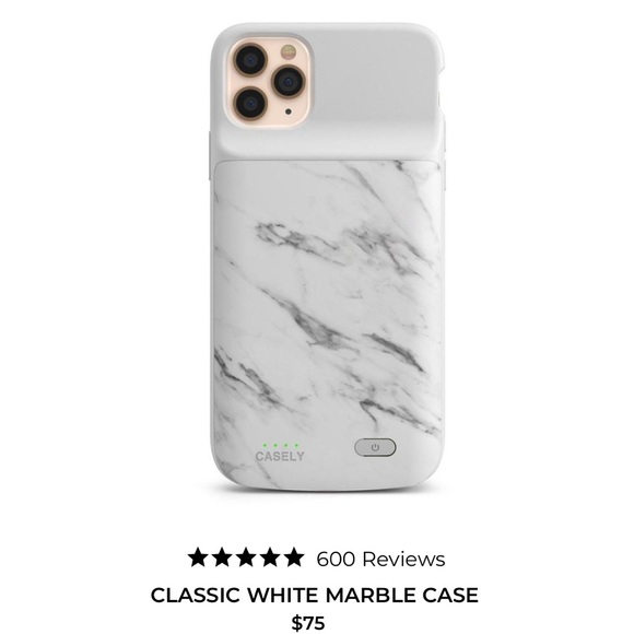 White marble Battery case for iPhone X/XS - Picture 2 of 6